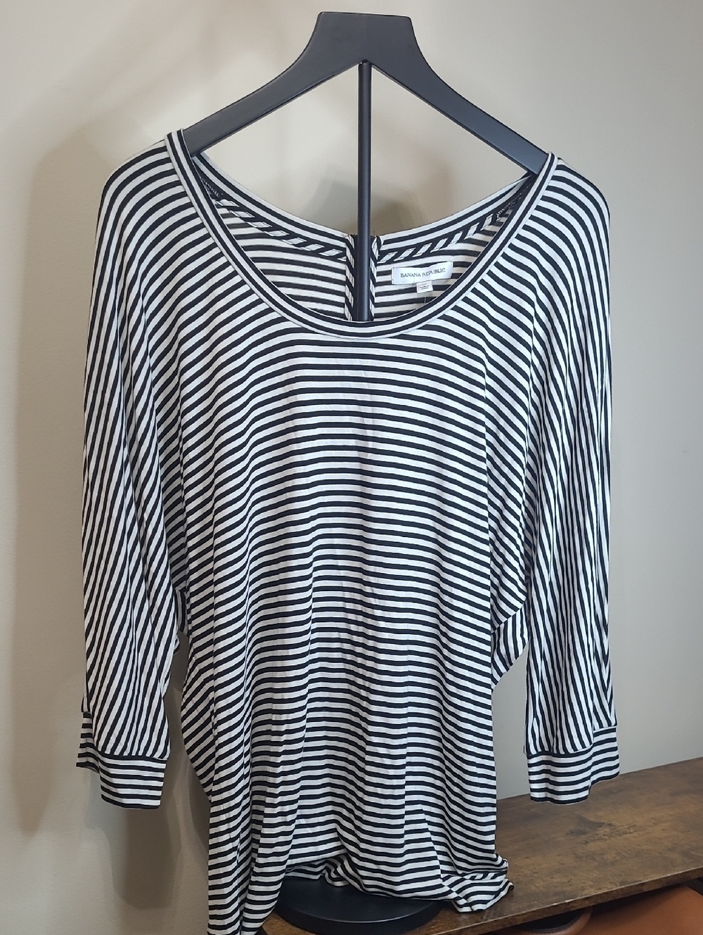 NWT Banana Republic Striped Scoop Neck Dolman Sleeves Top size XL